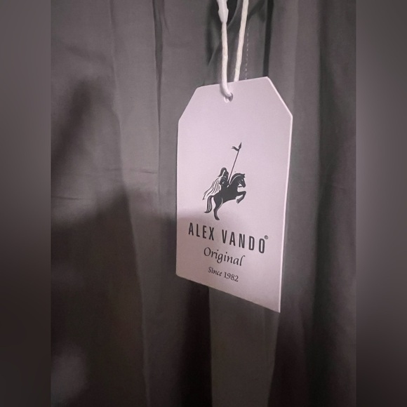 Men's Gray Alex Vando Cotton Stretch Long Sleeved Button Down - Picture 3 of 5